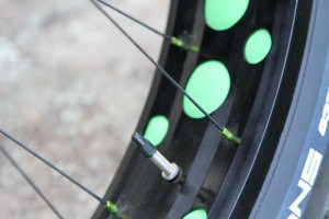 F3 Rim and Green spoke nipples